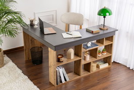 Hanah Home Vesper Escritorio de Estudio Antracita y Pino Atlántico